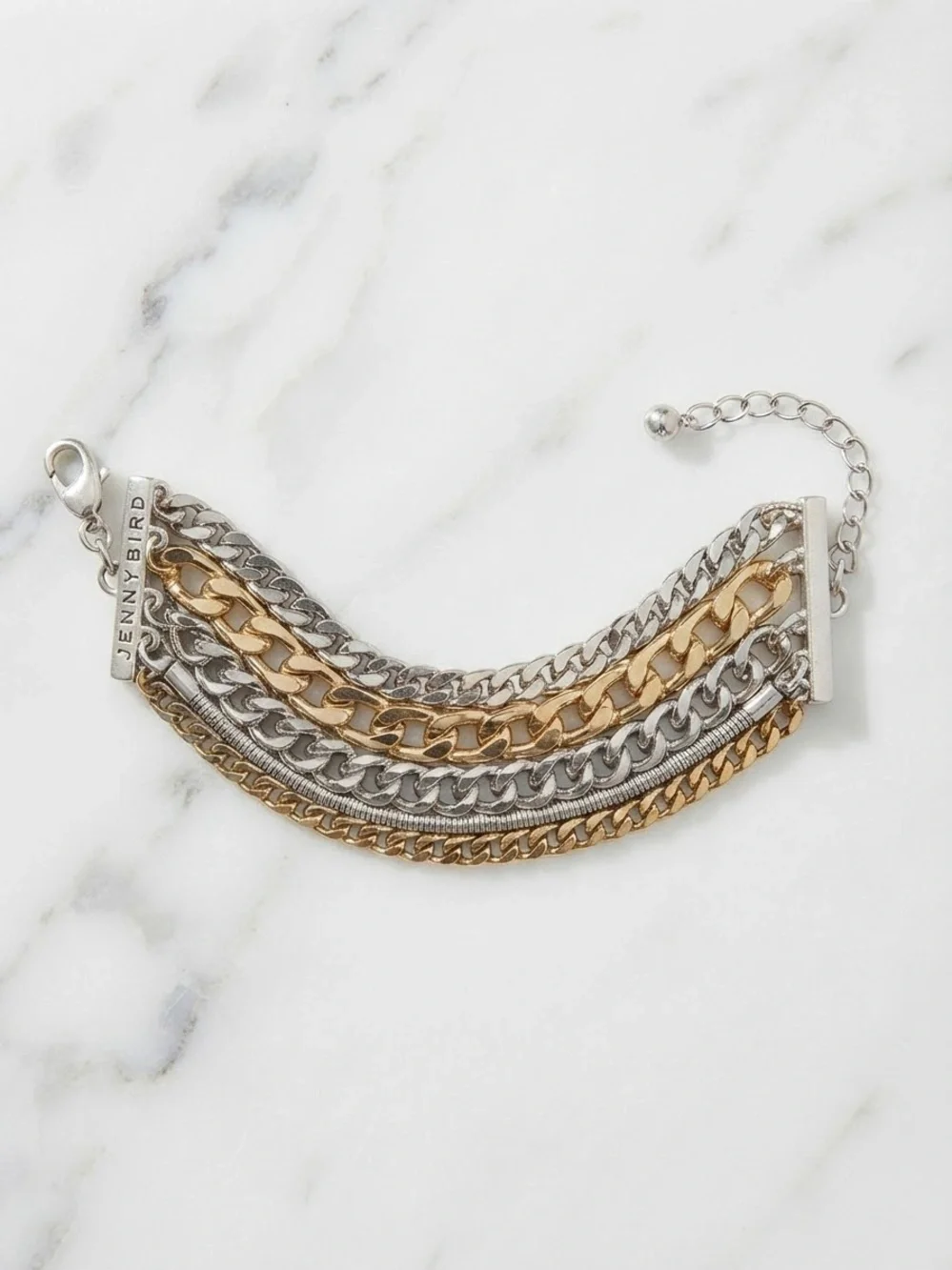Jenny Bird Austin Cuff Mixed Metal Multi-Chain Layered Statement Bracelet